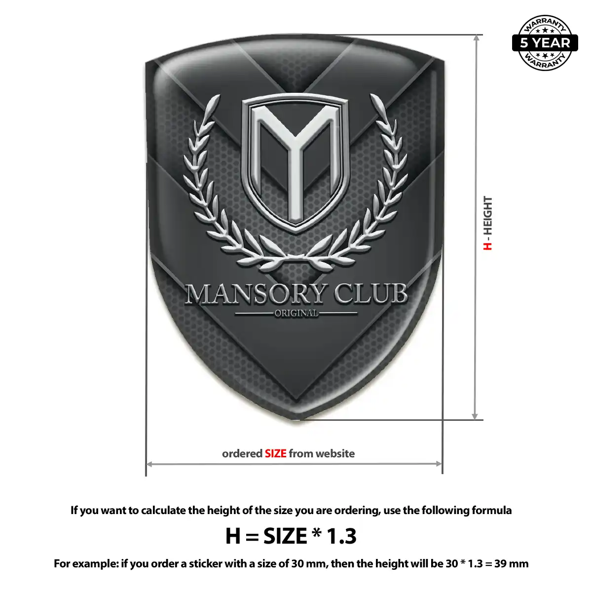Mansory Emblem Badge Prime Quality