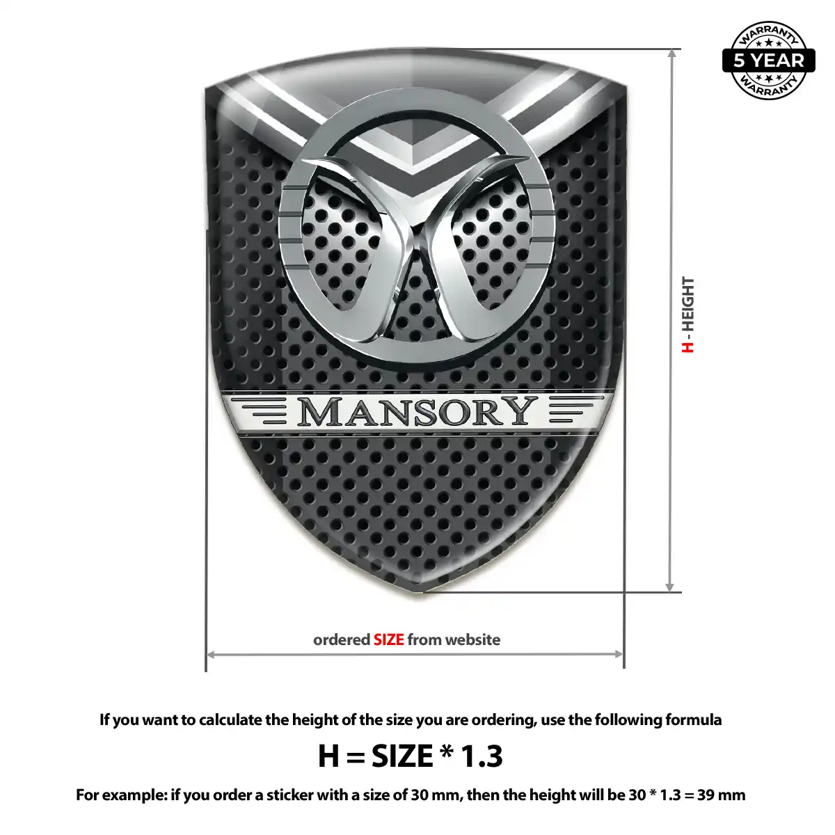 Mansory Emblem Badge Resin Elite