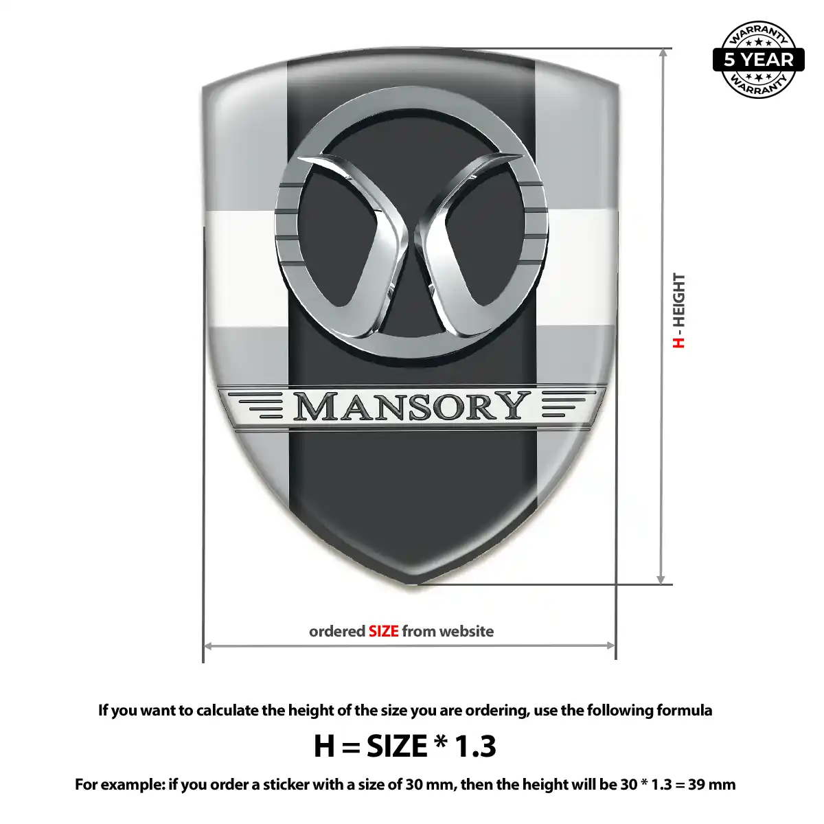 Mansory Emblem Domed Badge Deluxe Edition