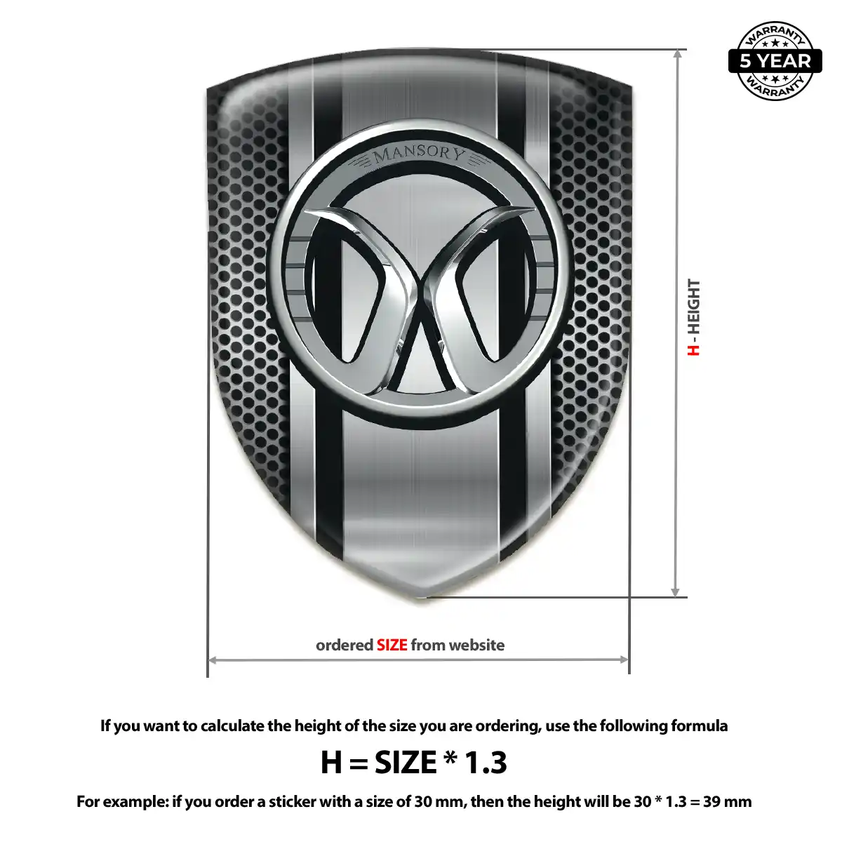 Mansory Emblem Domed Badge Elite Finish