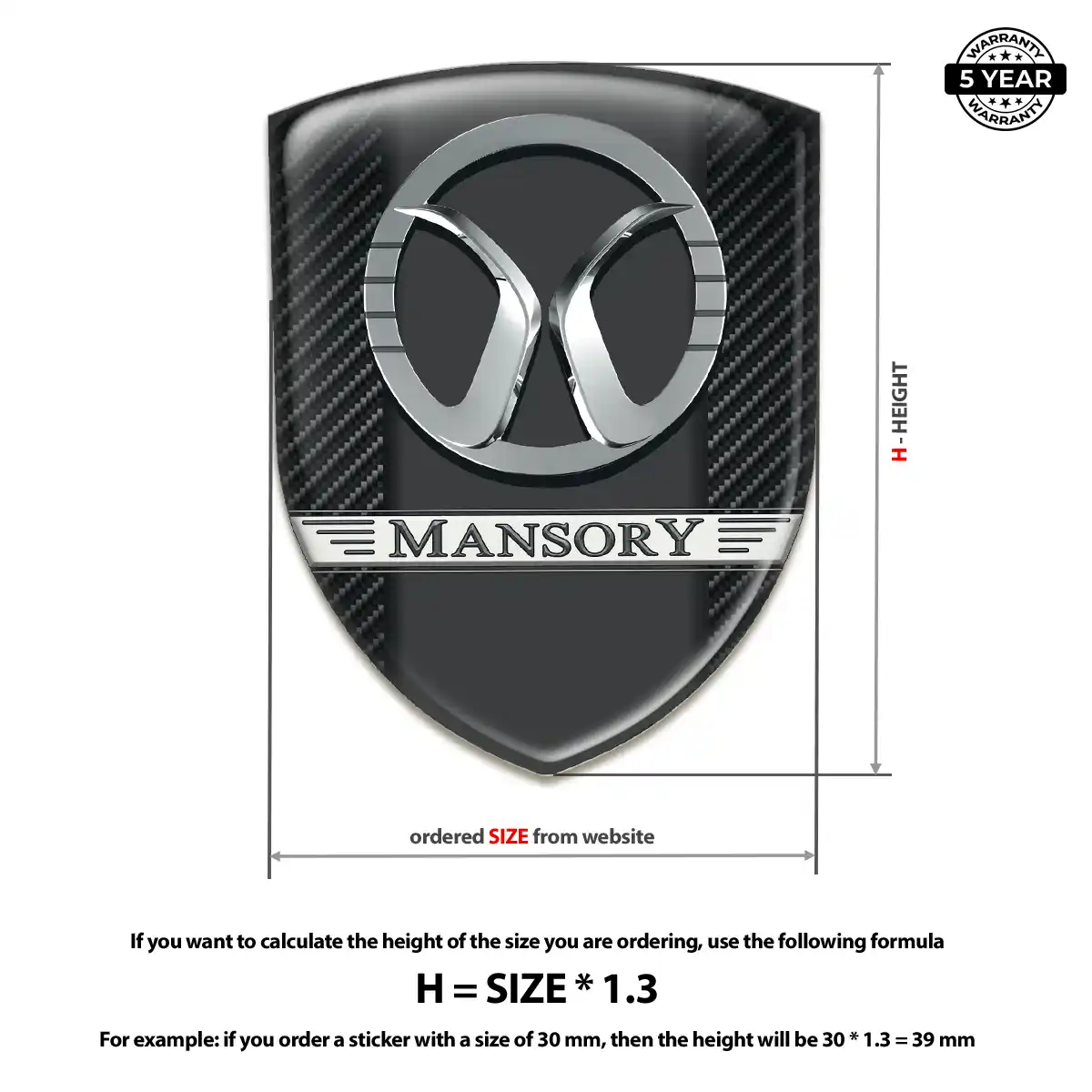 Mansory Emblem Domed Badge Interior Luxe