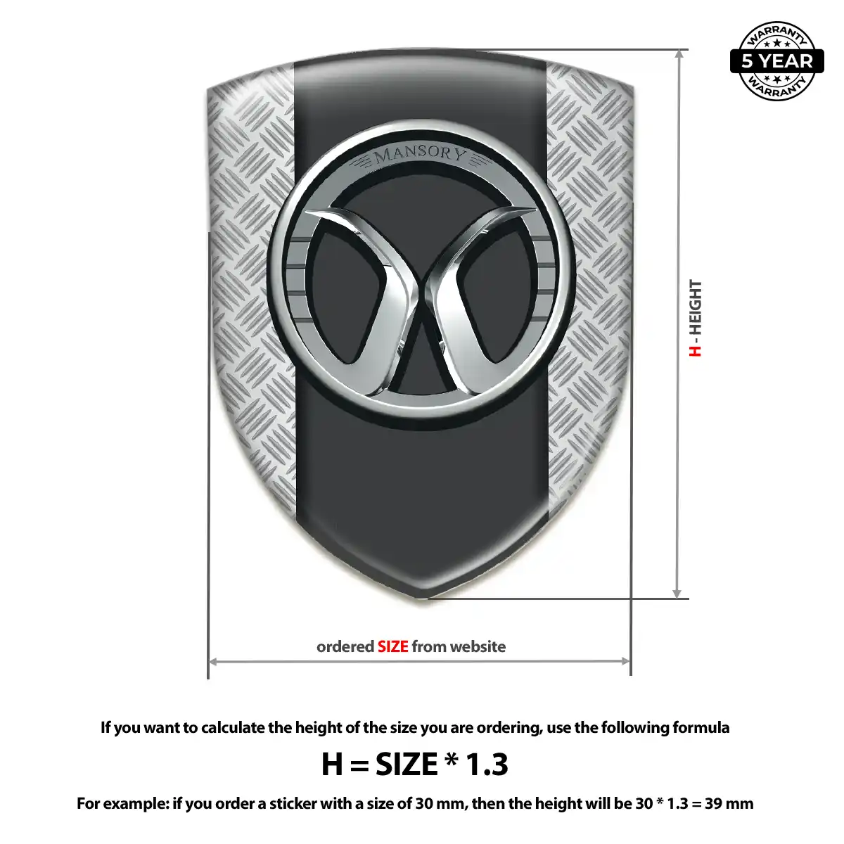 Mansory Emblem Domed Badge Noble Edition