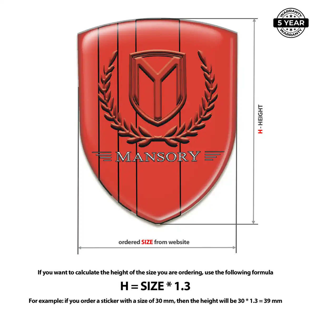 Mansory Emblem Domed Badge Premium Dome