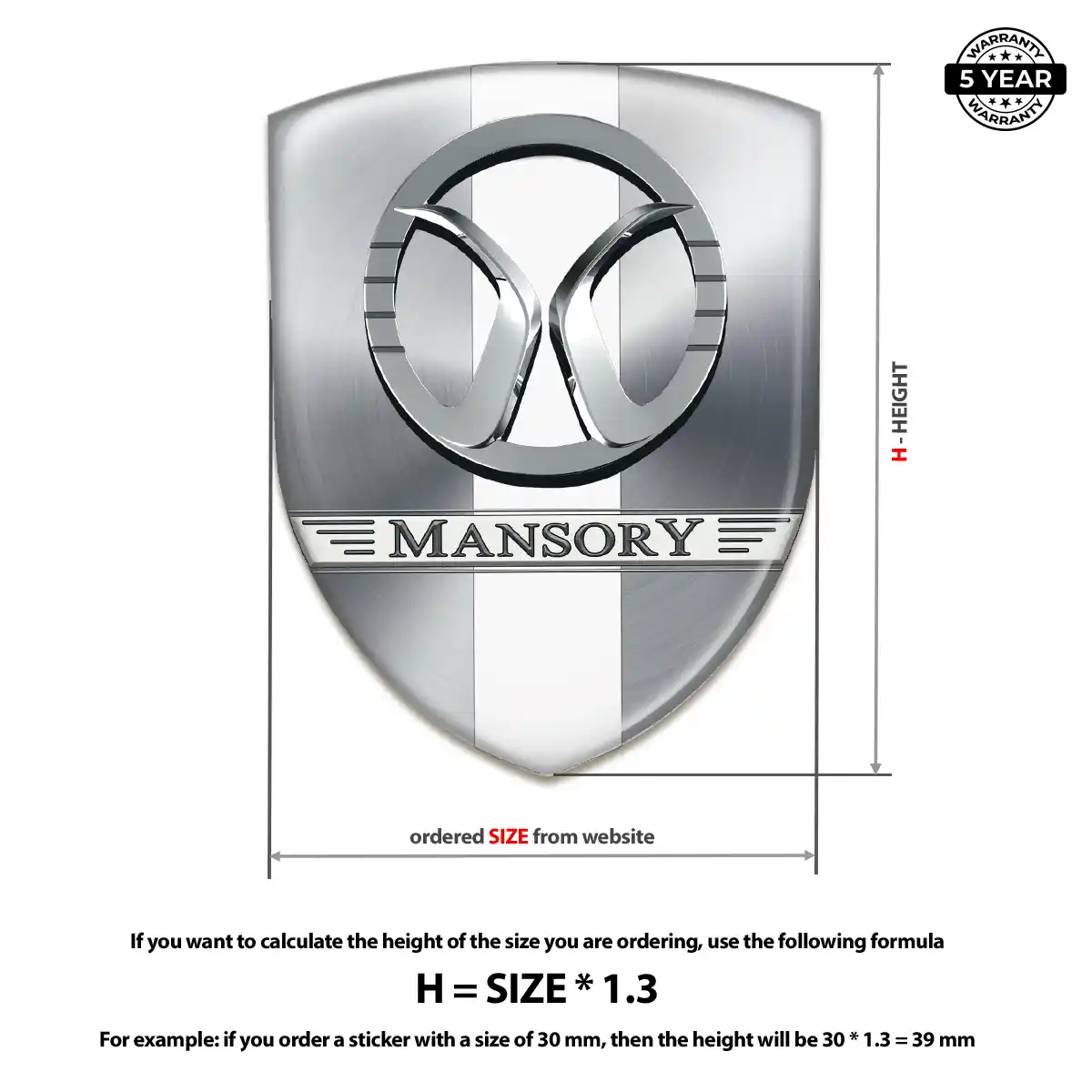 Mansory Emblem Domed Badge Prestige Line