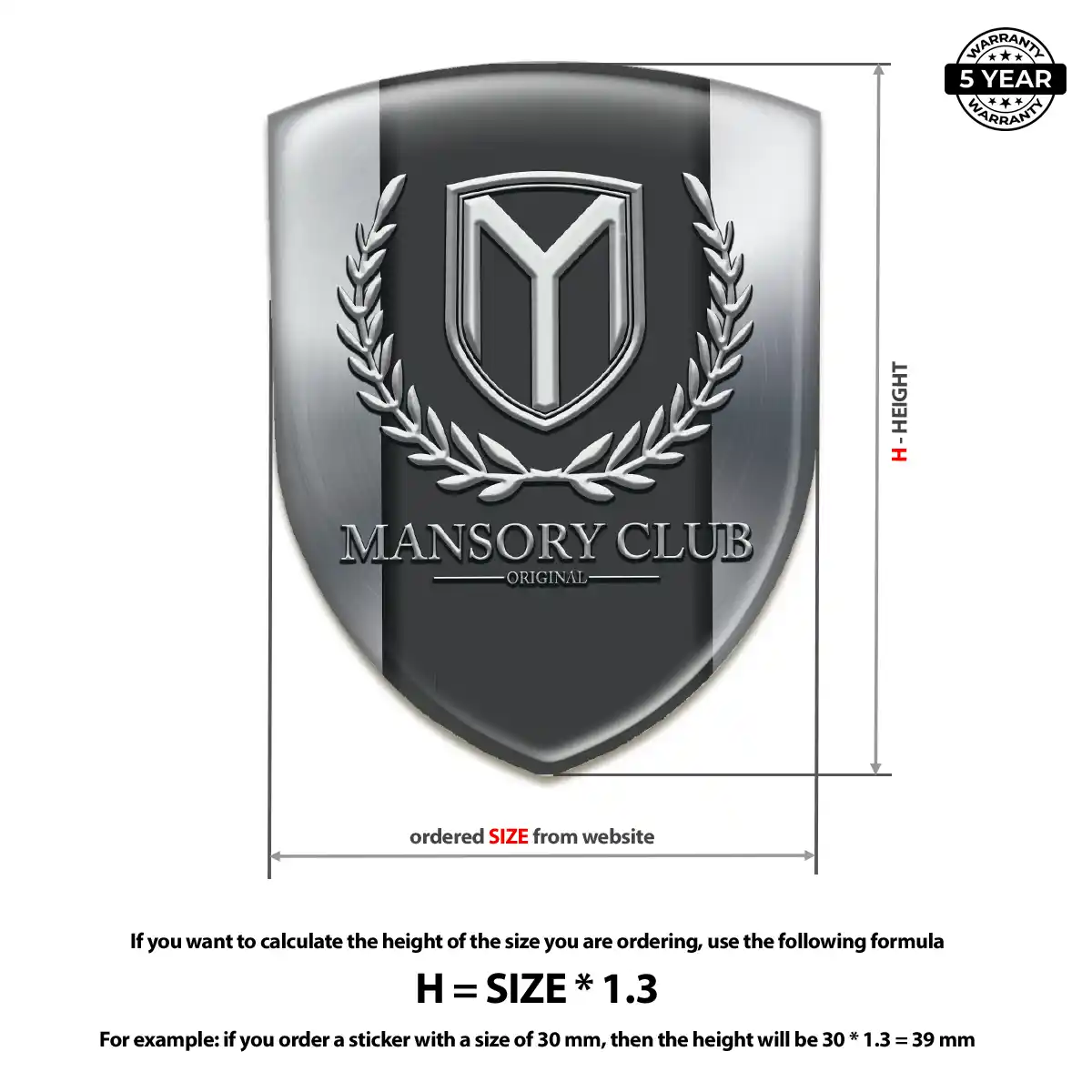 Mansory Emblem Domed Badge Refined Design