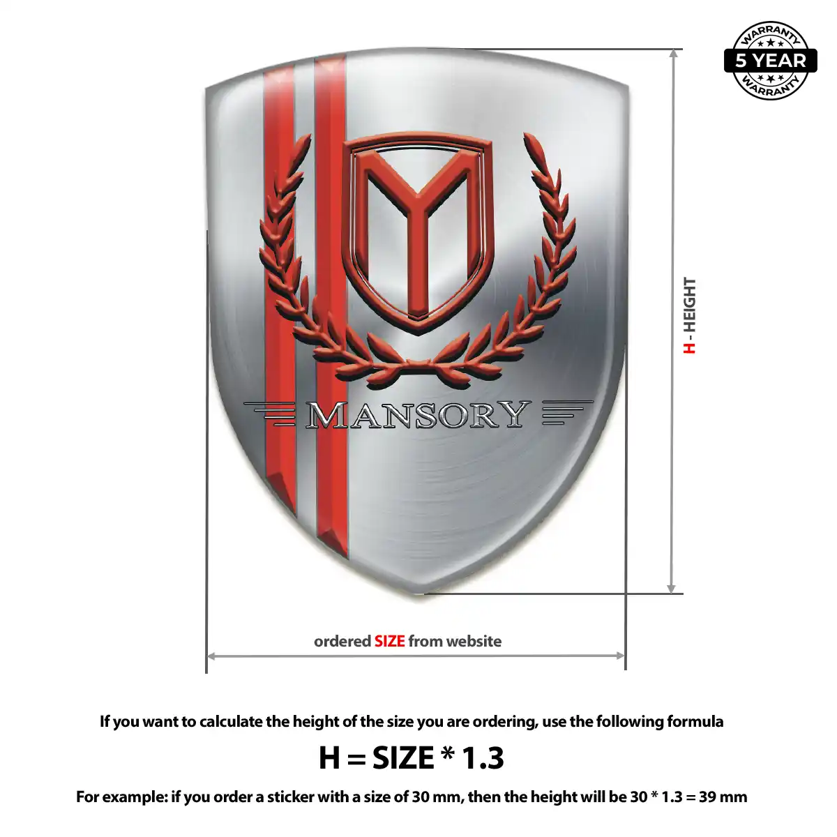 Mansory Emblem Domed Badge Resin Elite