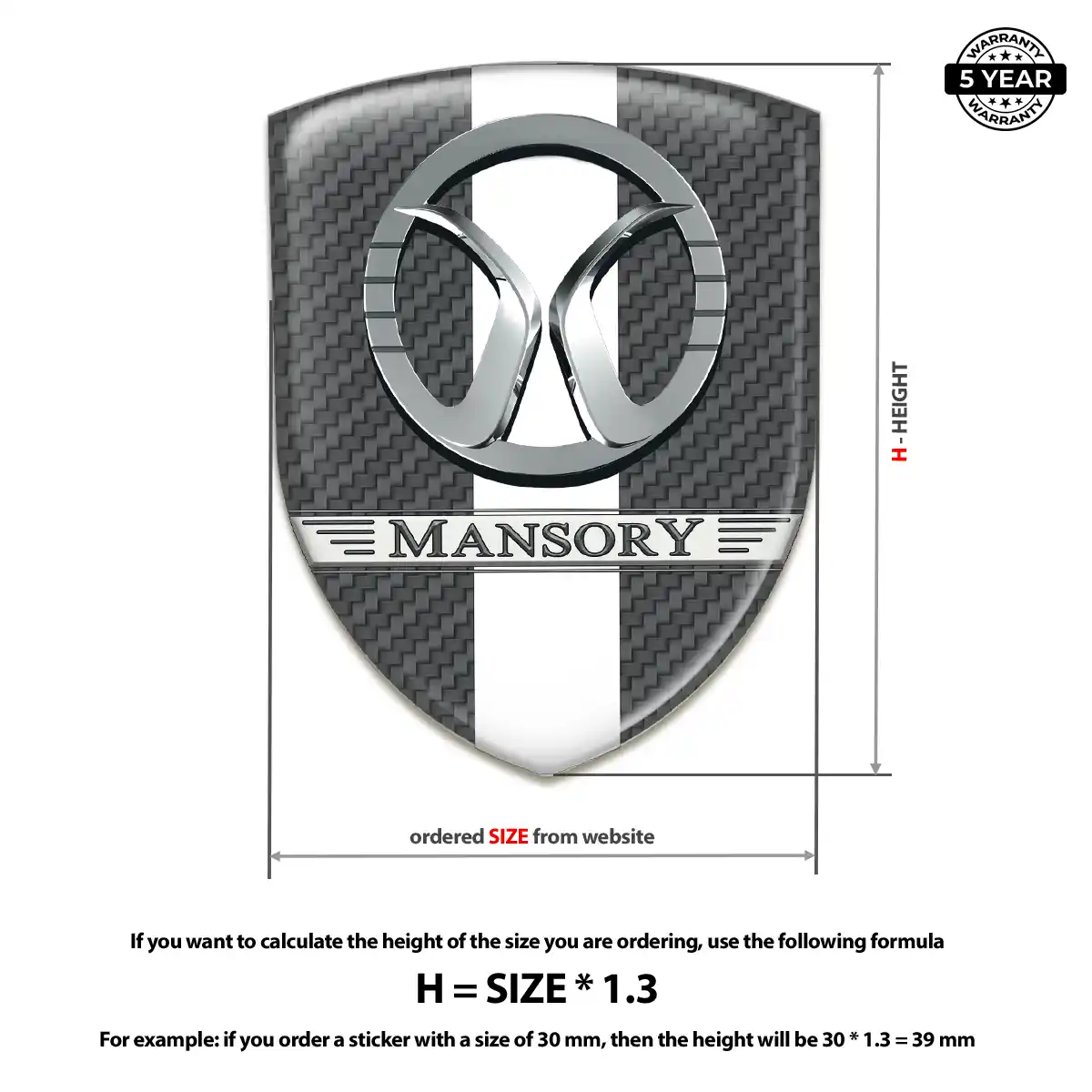 Mansory Emblem Domed Badge Resin Luxe