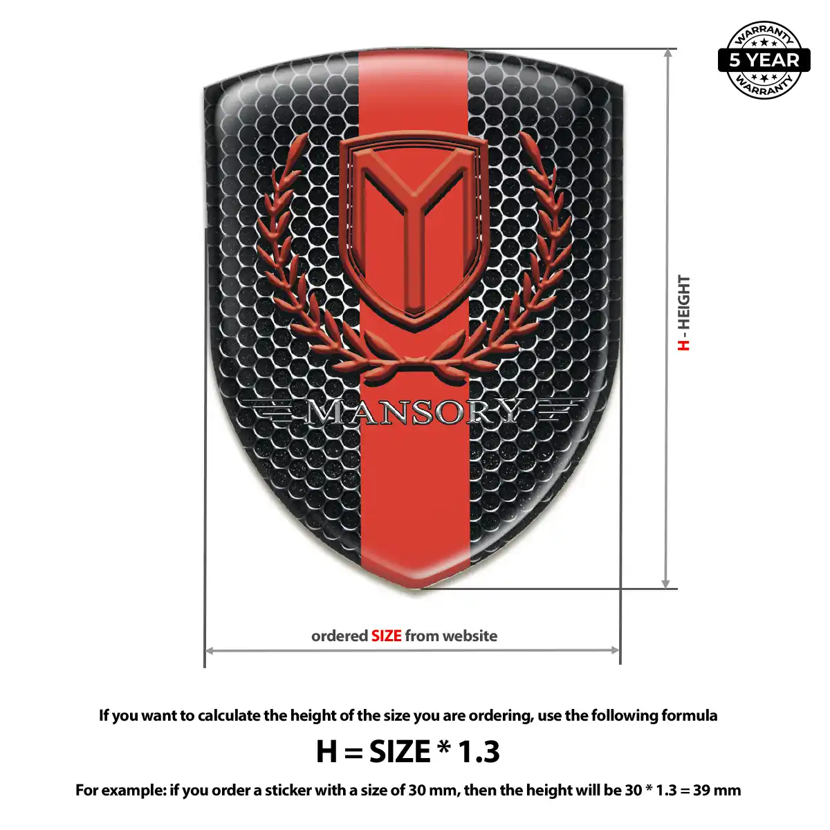 Mansory Emblem Logo Badge Elite Finish