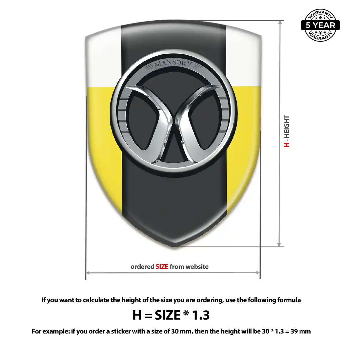 Mansory Emblem Logo Badge Prime Quality