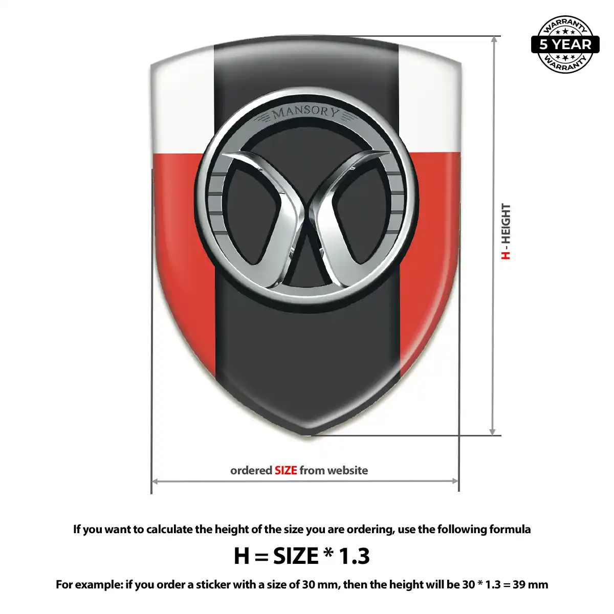 Mansory Emblem Logo Badge Resin Elite