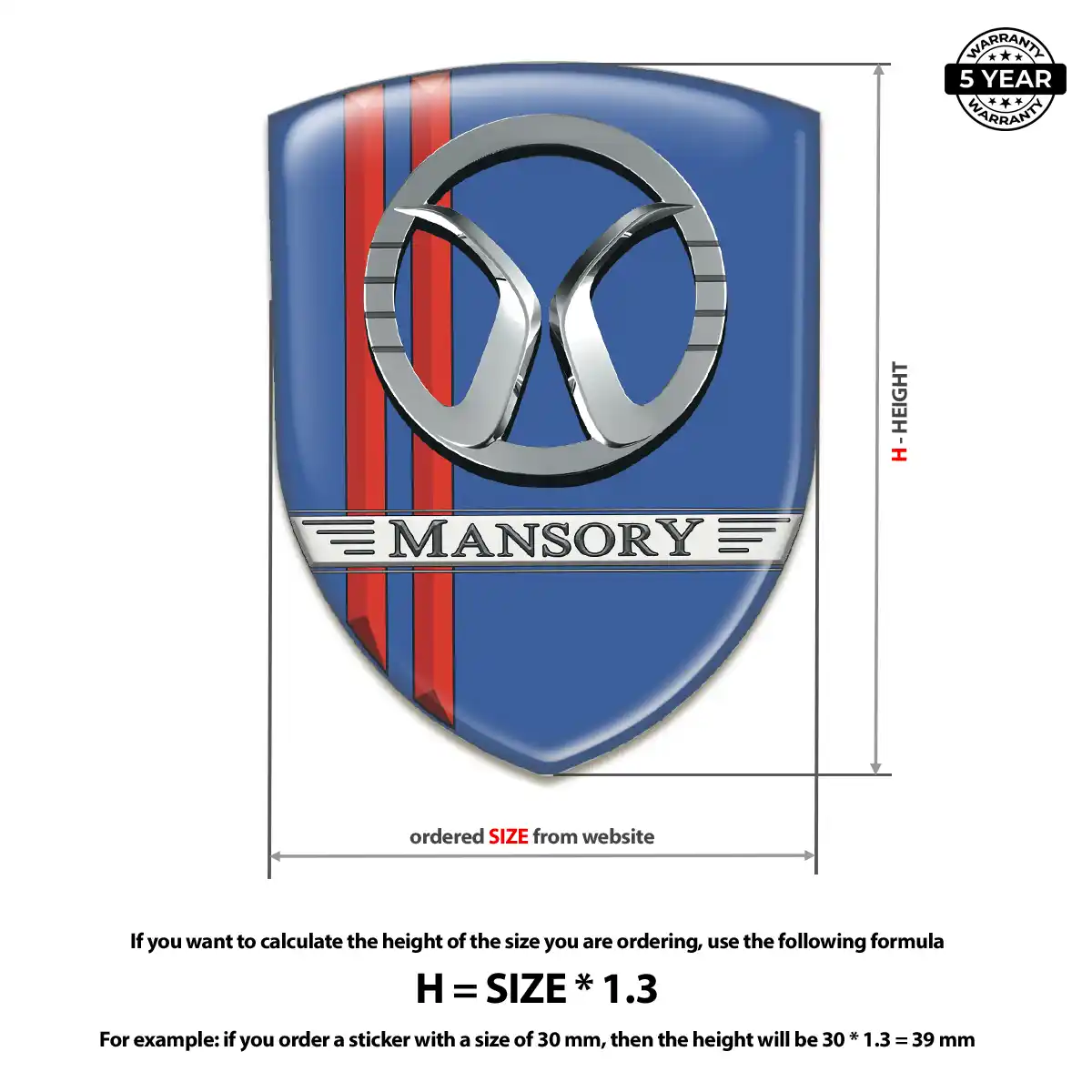 Mansory Emblem Logo Badge Signature Grade