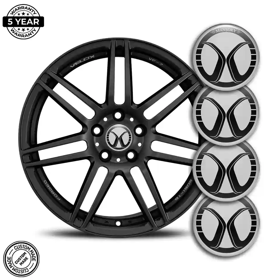 Mansory Emblem Wheel Center Caps Self-Adhesive Sleek Style