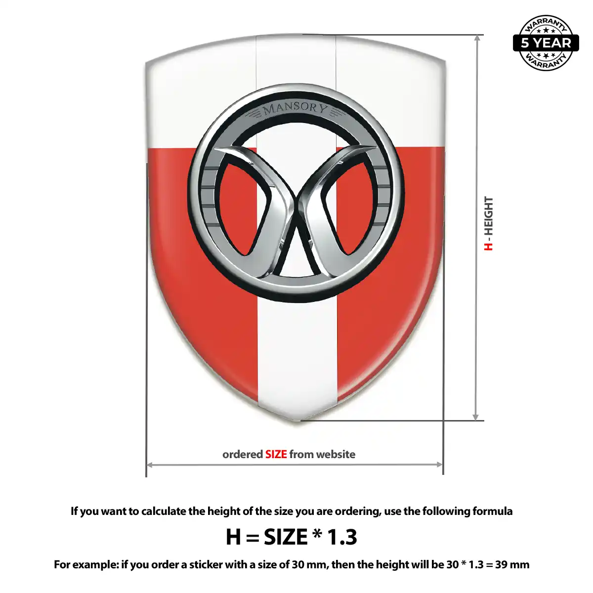 Mansory Epoxy Domed Sticker Elite Finish