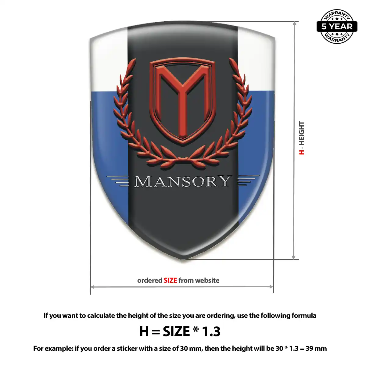 Mansory Epoxy Domed Sticker Interior Luxe