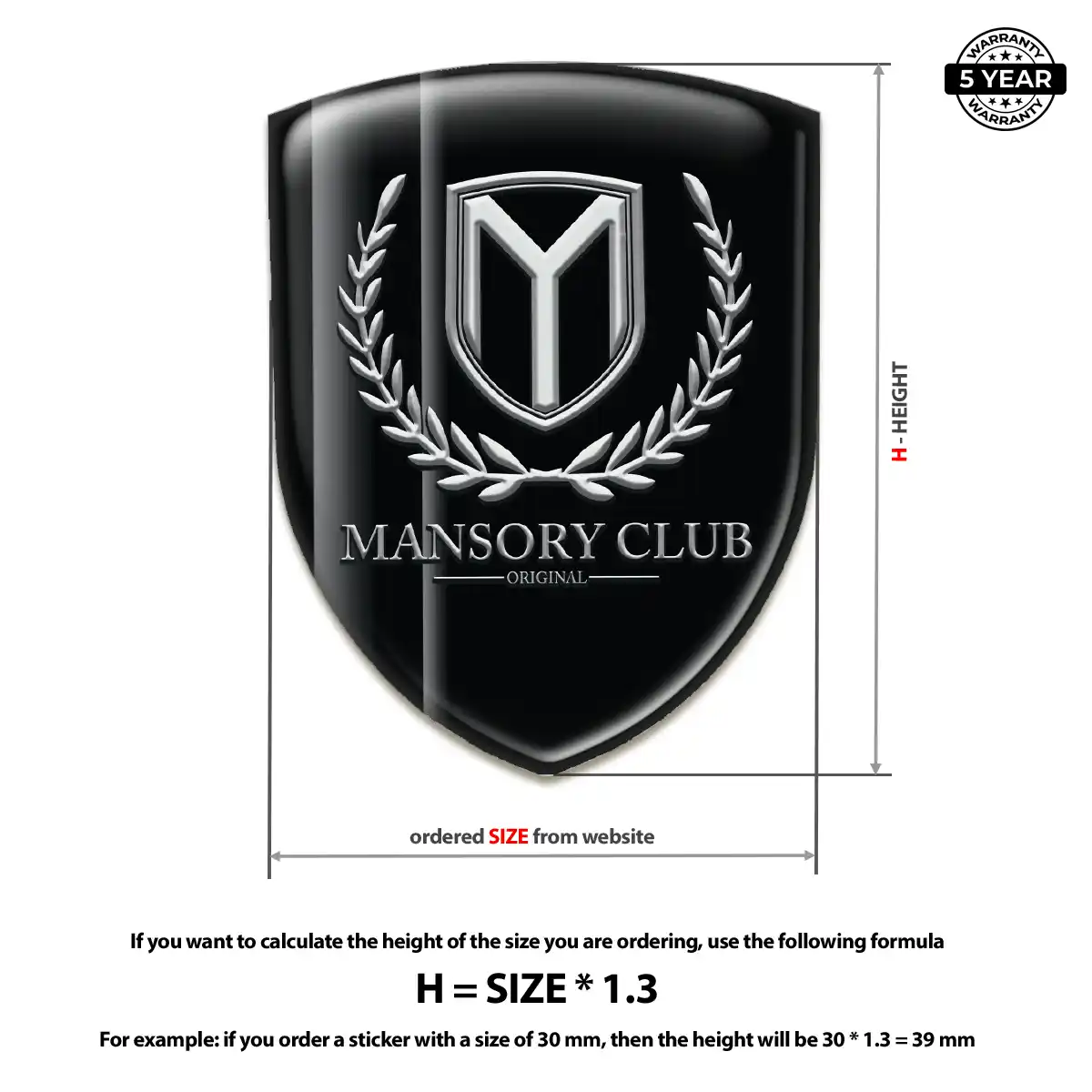 Mansory Epoxy Domed Sticker Noble Edition