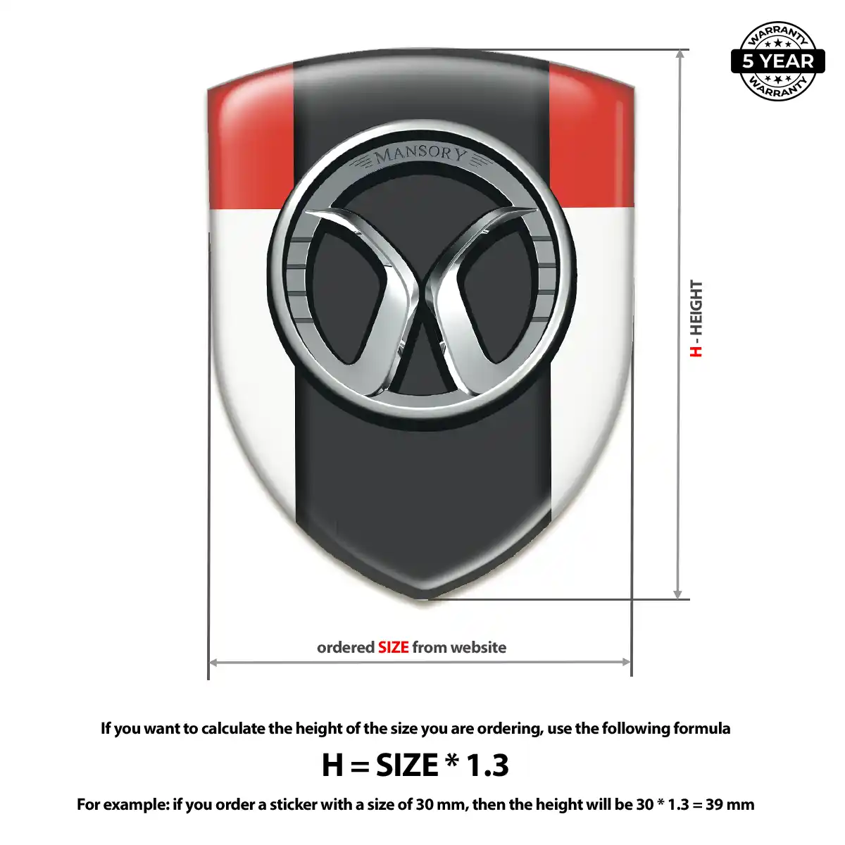 Mansory Epoxy Domed Sticker Opulent Line