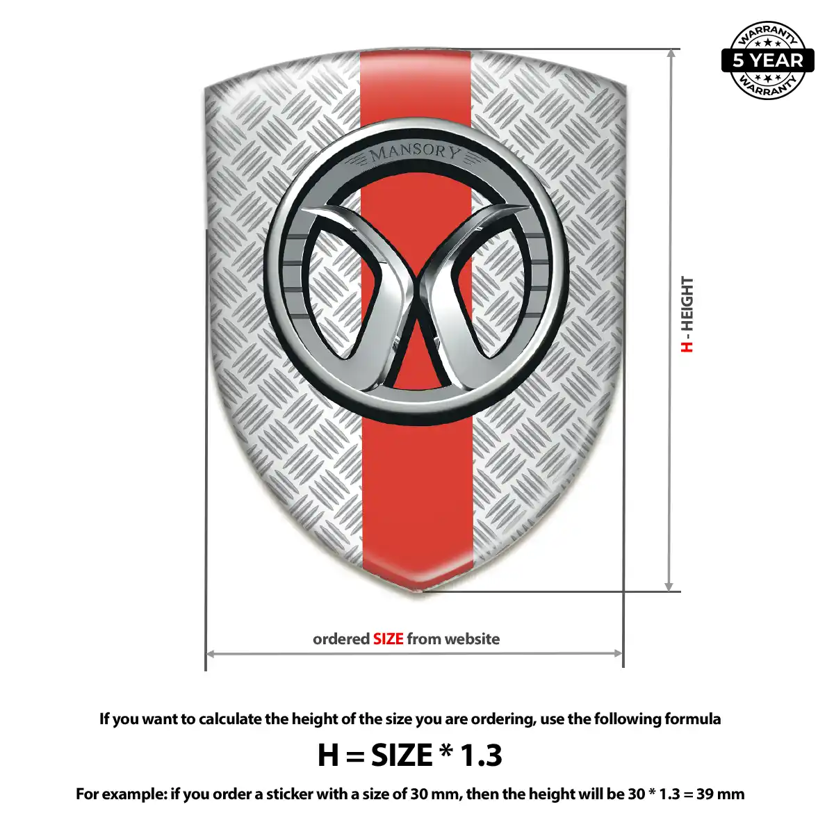 Mansory Epoxy Domed Sticker Premium Dome