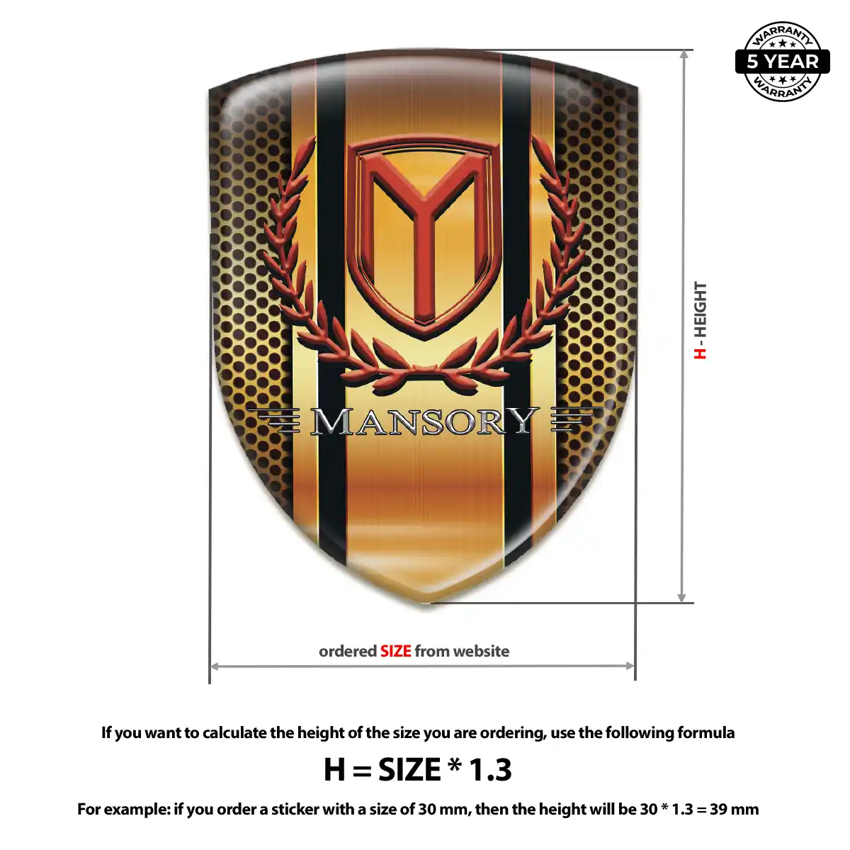 Mansory Epoxy Domed Sticker Prestige Line