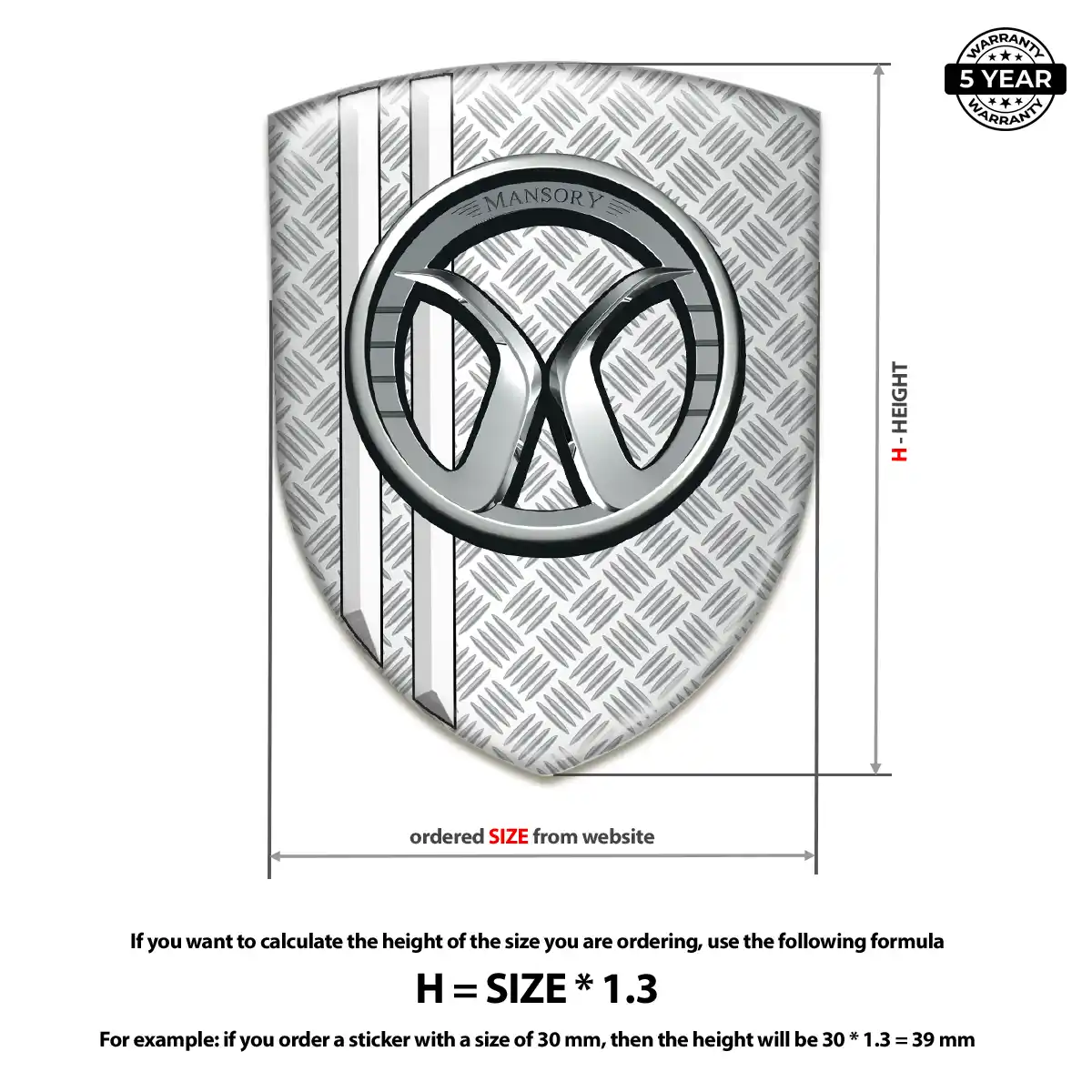Mansory Epoxy Domed Sticker Prime Quality
