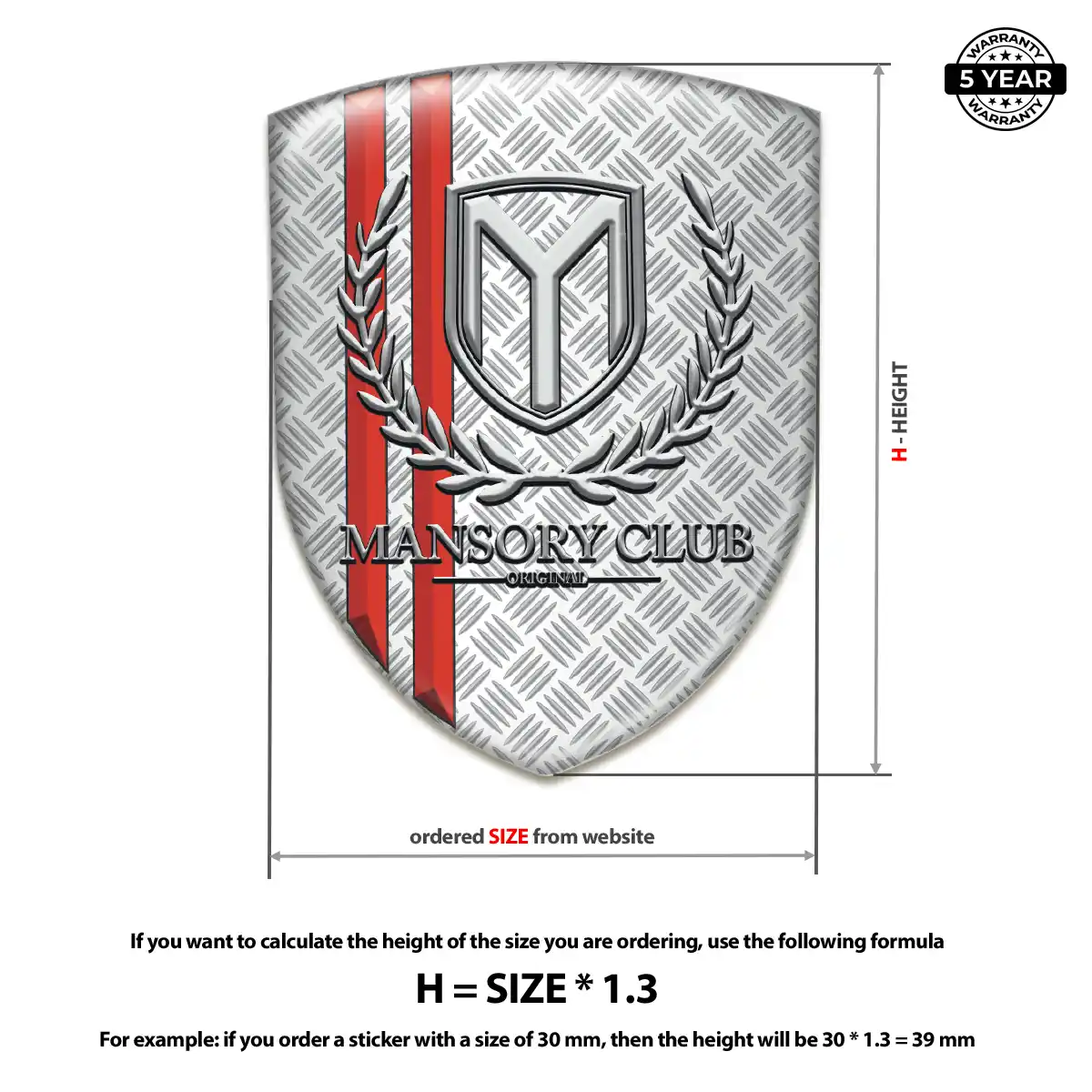 Mansory Epoxy Domed Sticker Refined Design