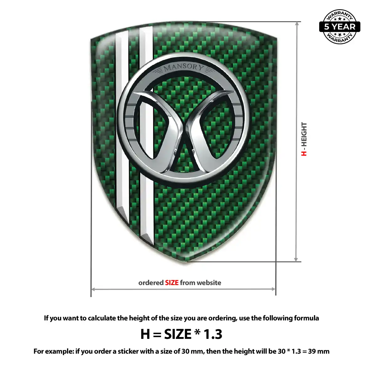 Mansory Epoxy Domed Sticker Resin Elite