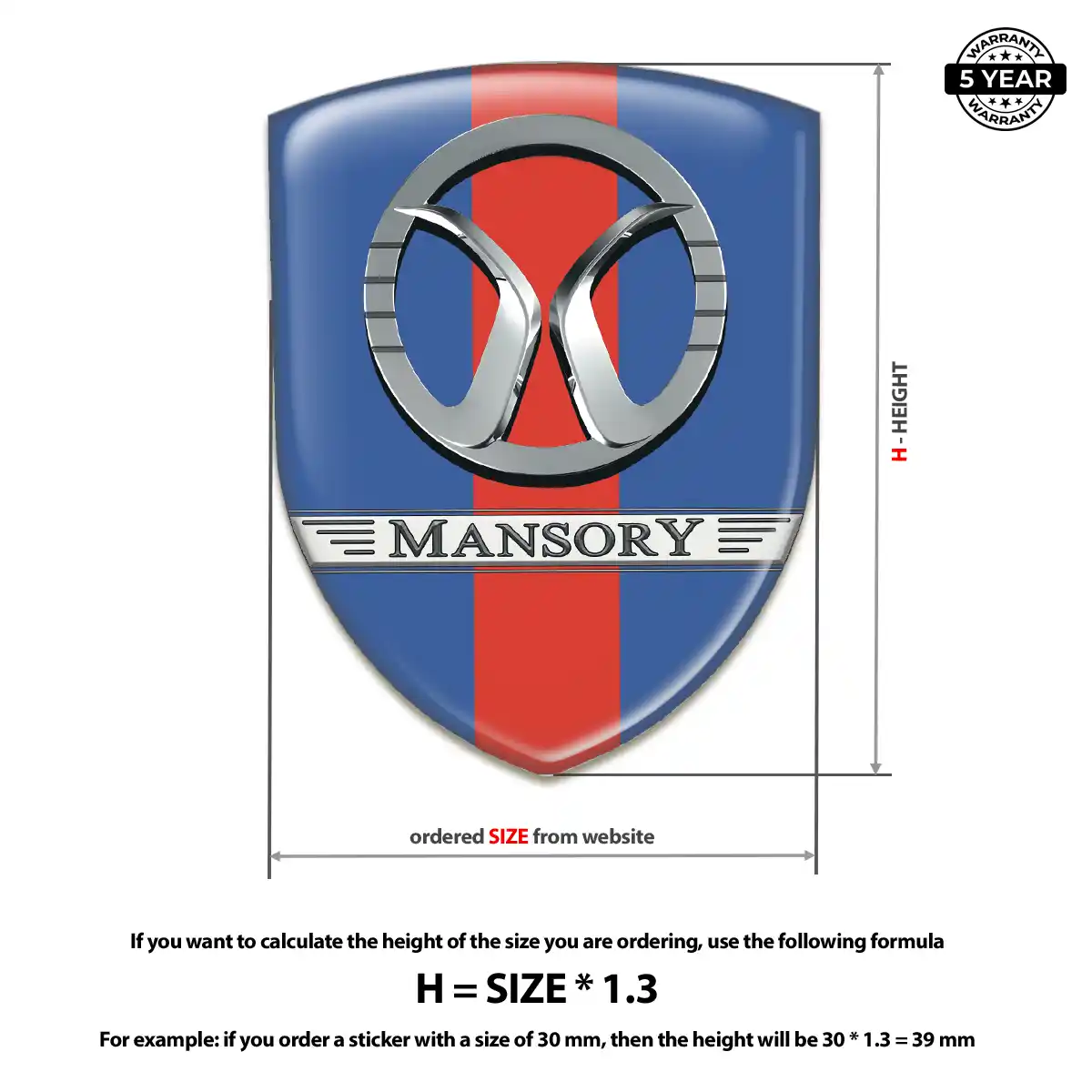 Mansory Epoxy Domed Sticker Signature Grade