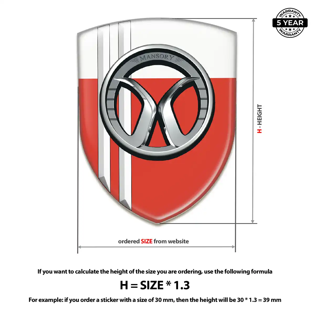 Mansory Epoxy Domed Sticker Sleek Style