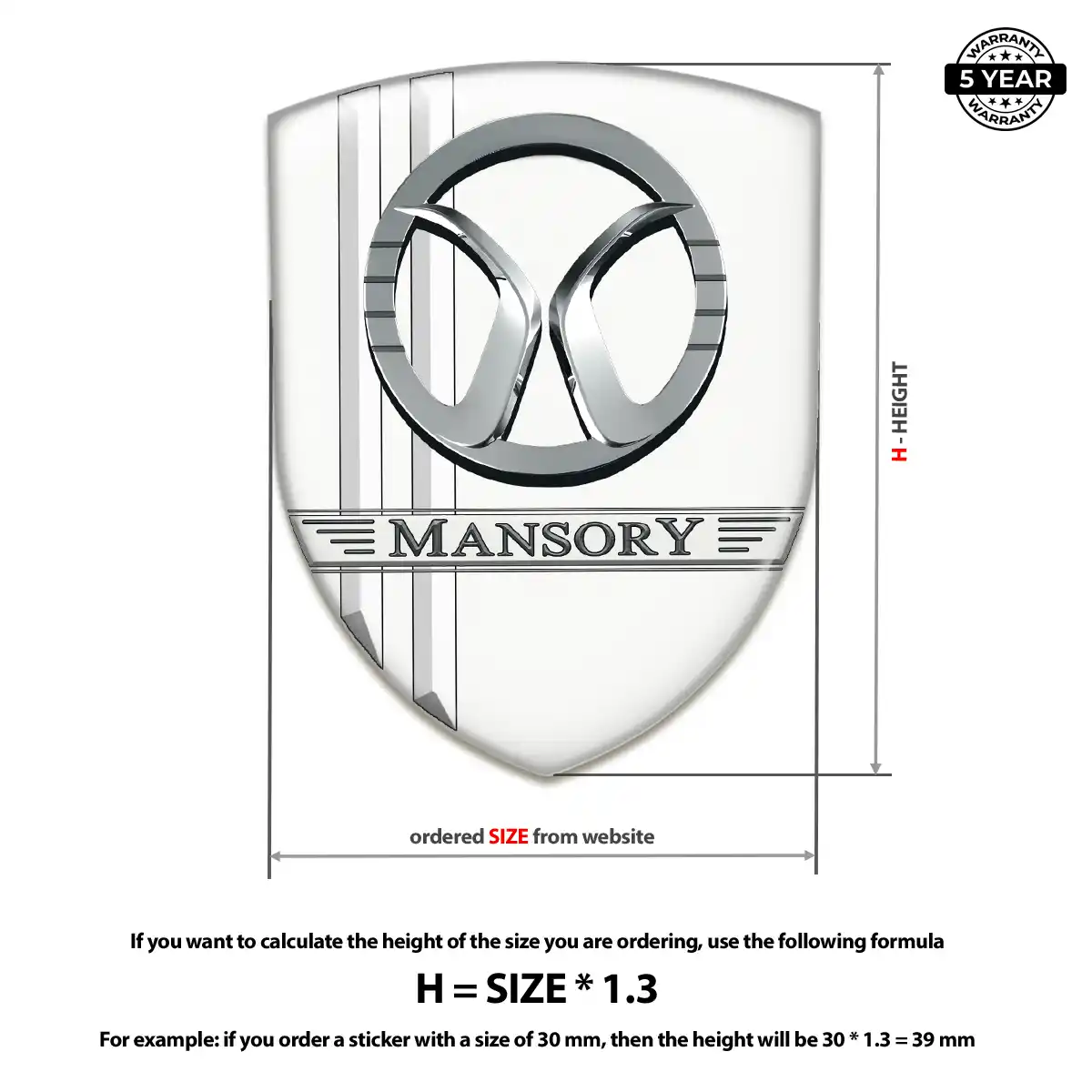 Mansory Epoxy Domed Sticker Superior Craft