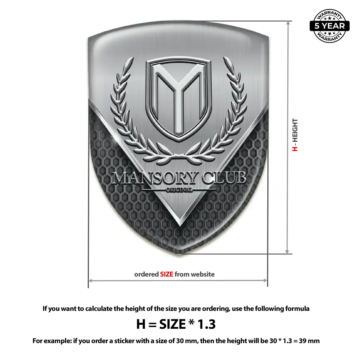 Mansory Gel Badge Sticker Elite Finish