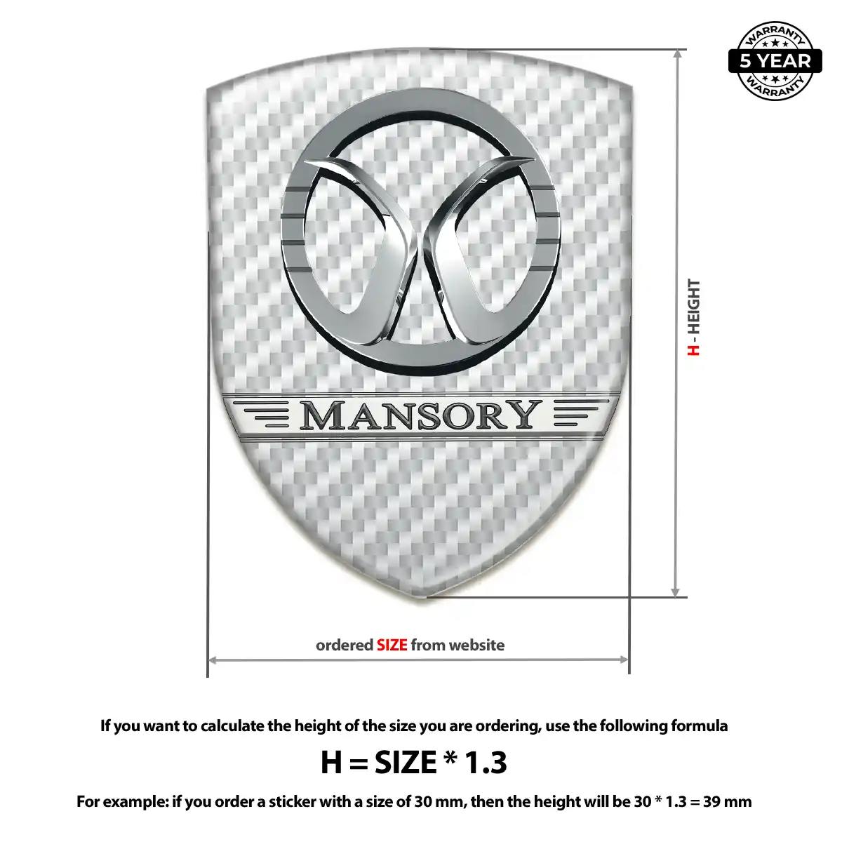 Mansory Gel Badge Sticker Noble Edition