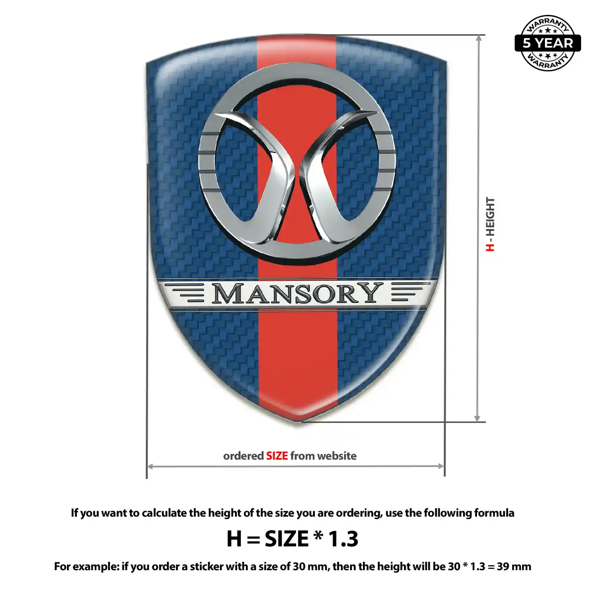 Mansory Gel Badge Sticker Premium Dome
