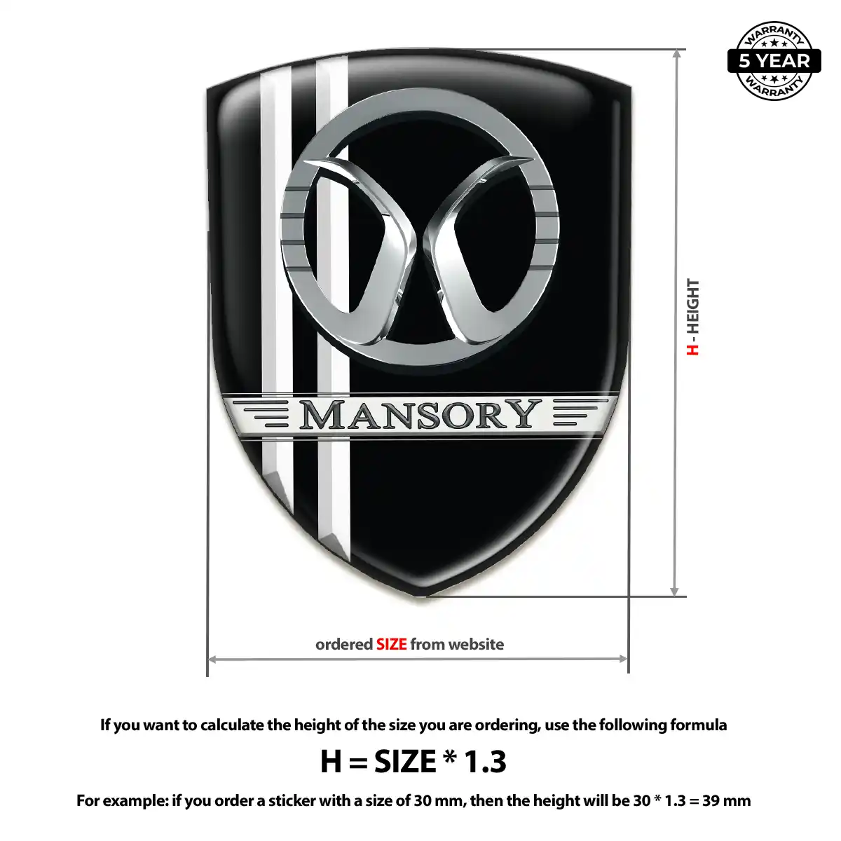 Mansory Gel Badge Sticker Prestige Line