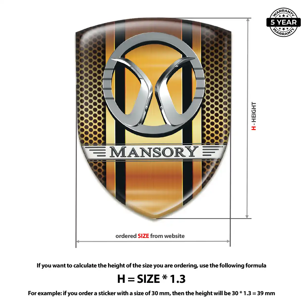 Mansory Gel Badge Sticker Prime Quality