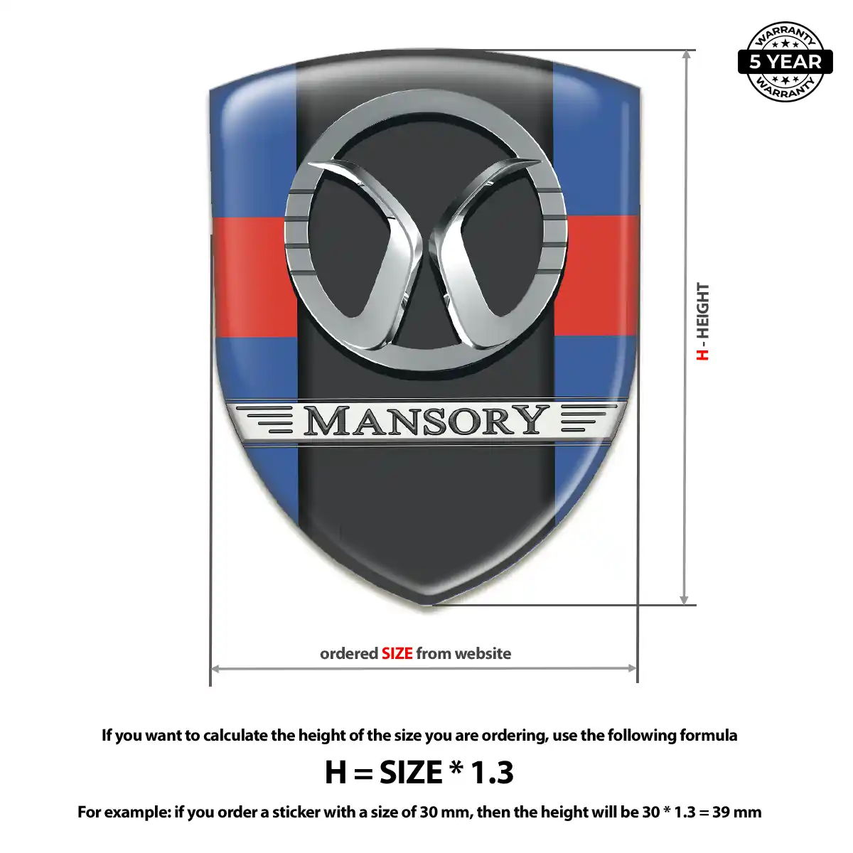 Mansory Gel Badge Sticker Resin Elite