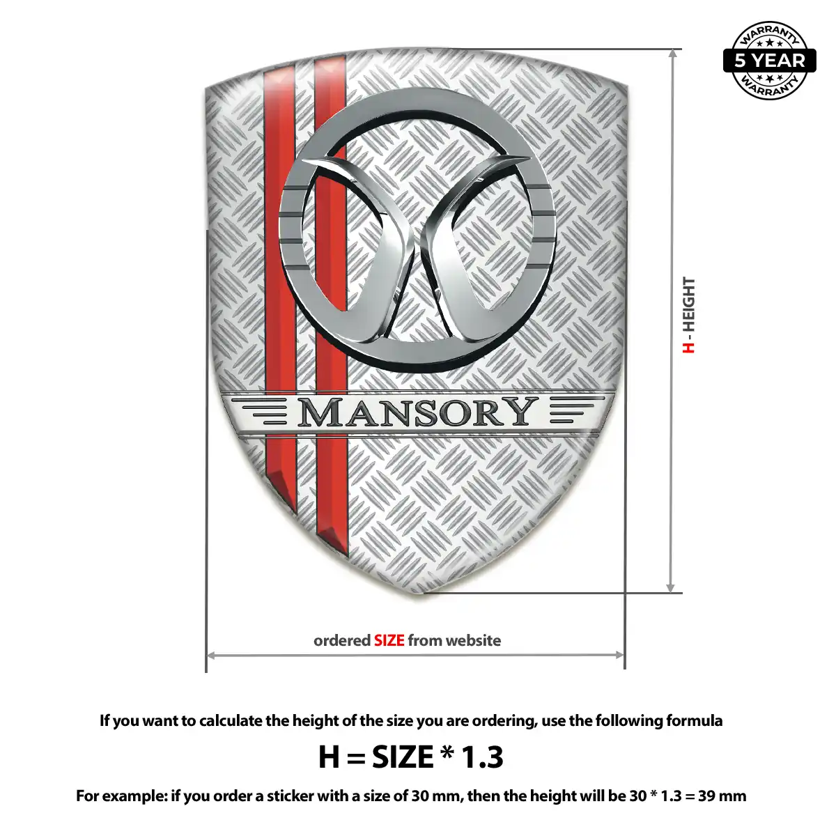 Mansory Gel Badge Sticker Signature Grade