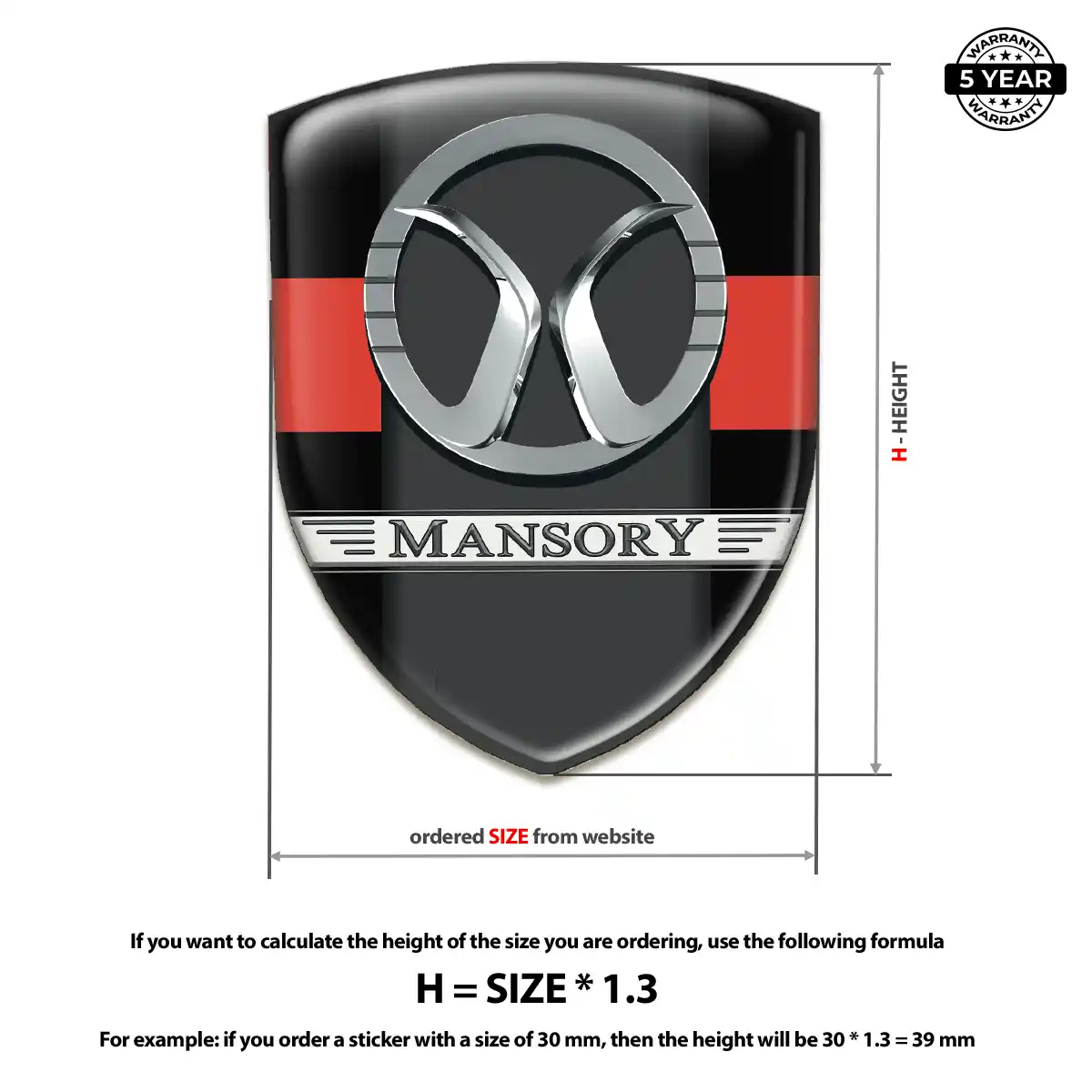 Mansory Gel Emblem Sticker Noble Edition