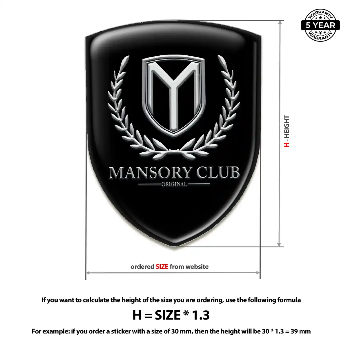 Mansory Gel Emblem Sticker Premium Dome