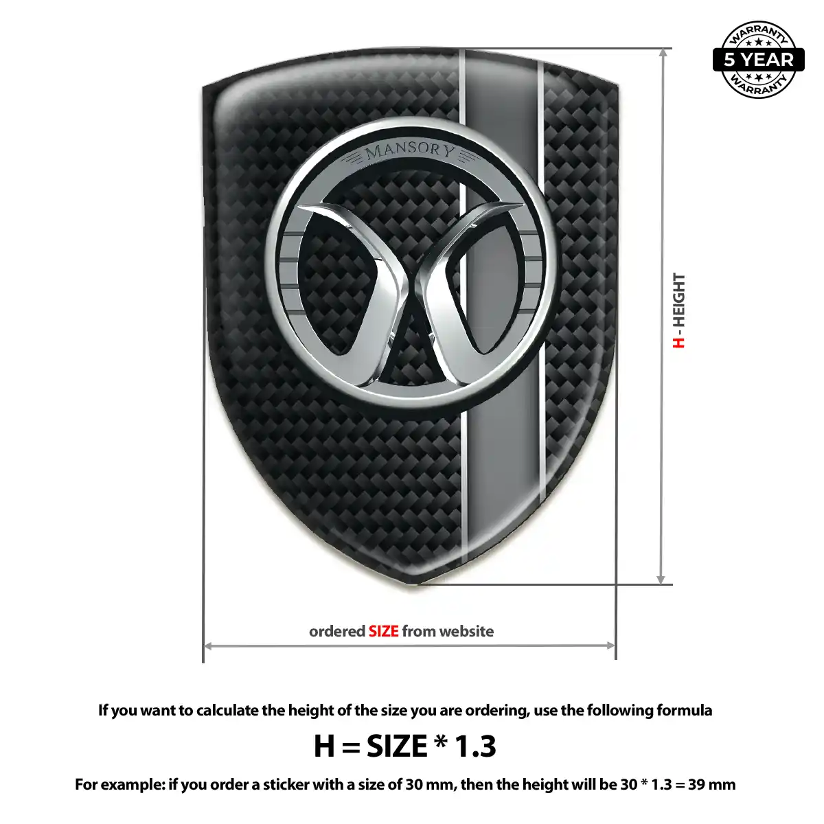Mansory Gel Emblem Sticker Prestige Line