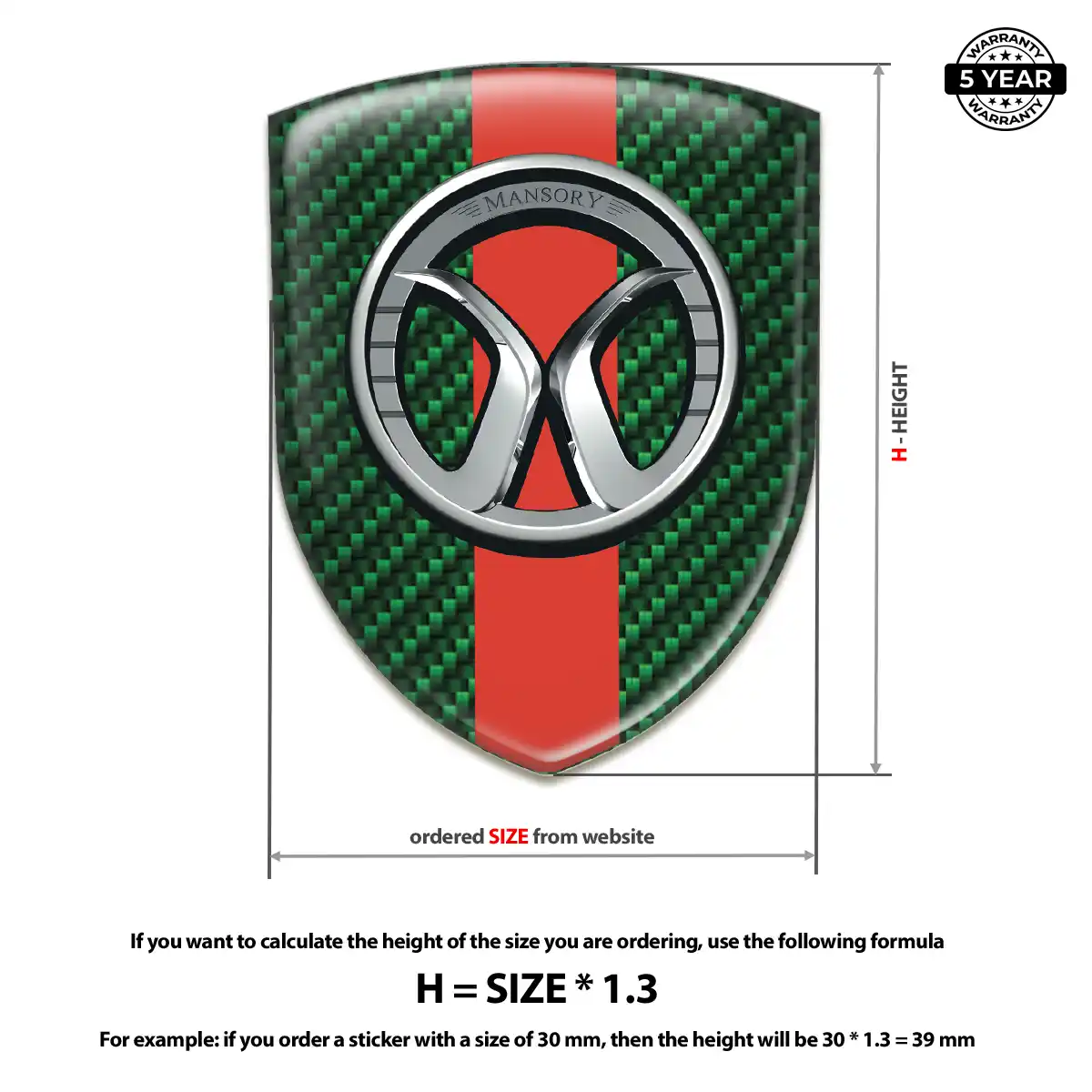 Mansory Gel Emblem Sticker Prime Quality