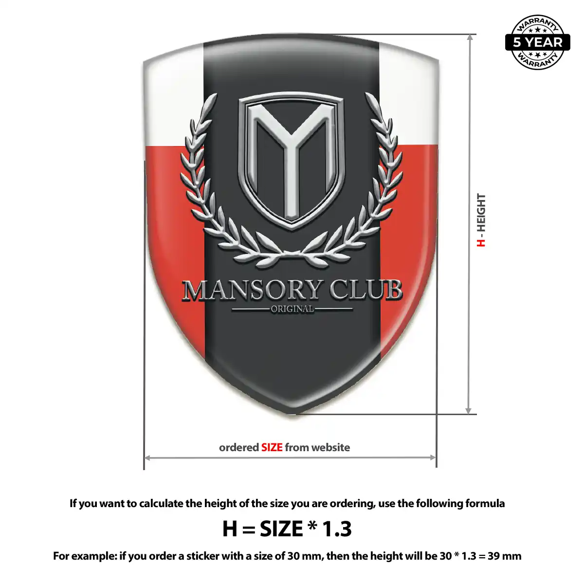 Mansory Gel Emblem Sticker Resin Luxe