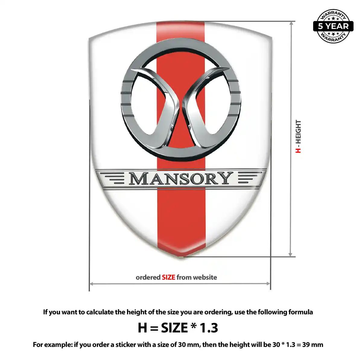 Mansory Gel Emblem Sticker Signature Grade