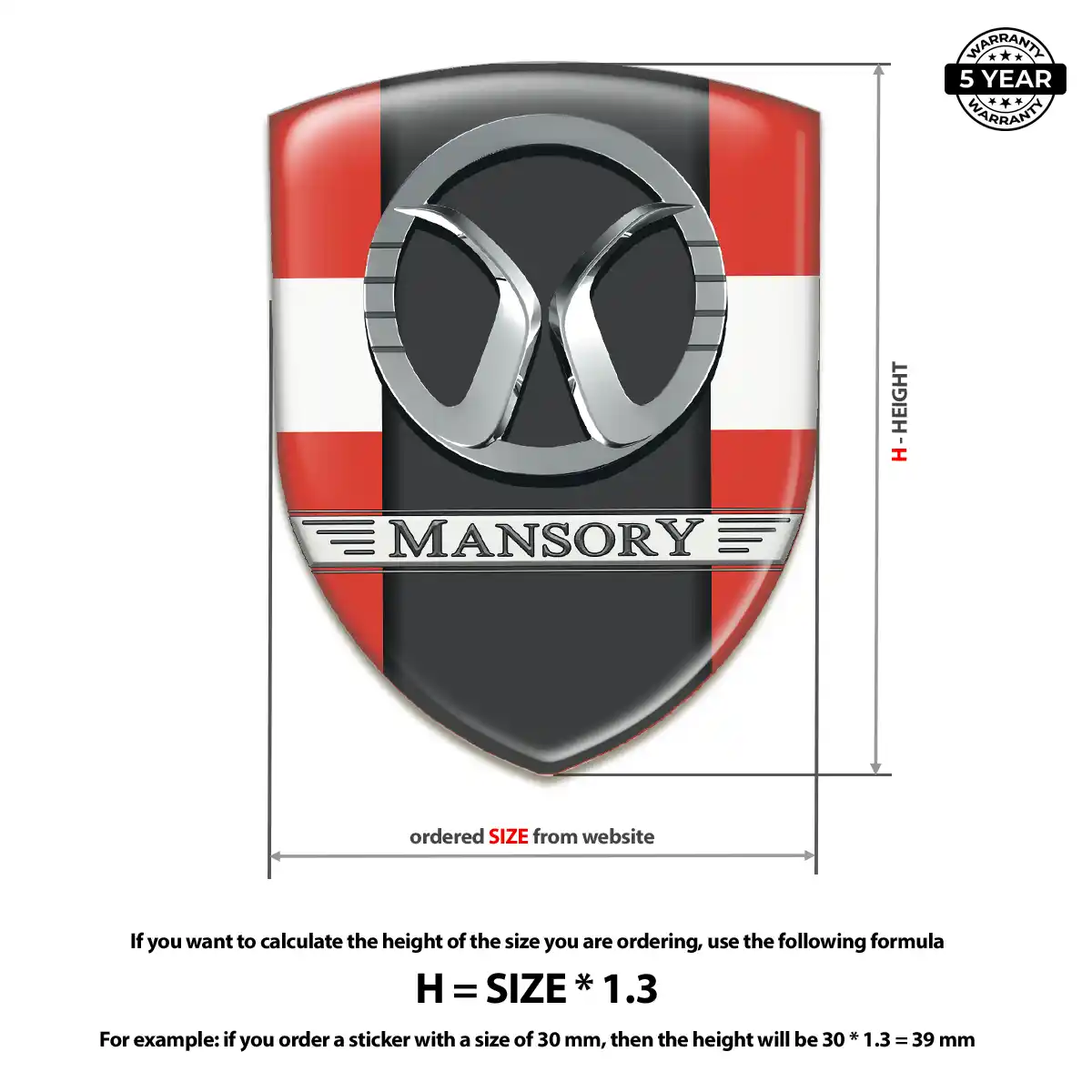 Mansory Logo Badge Premium Dome