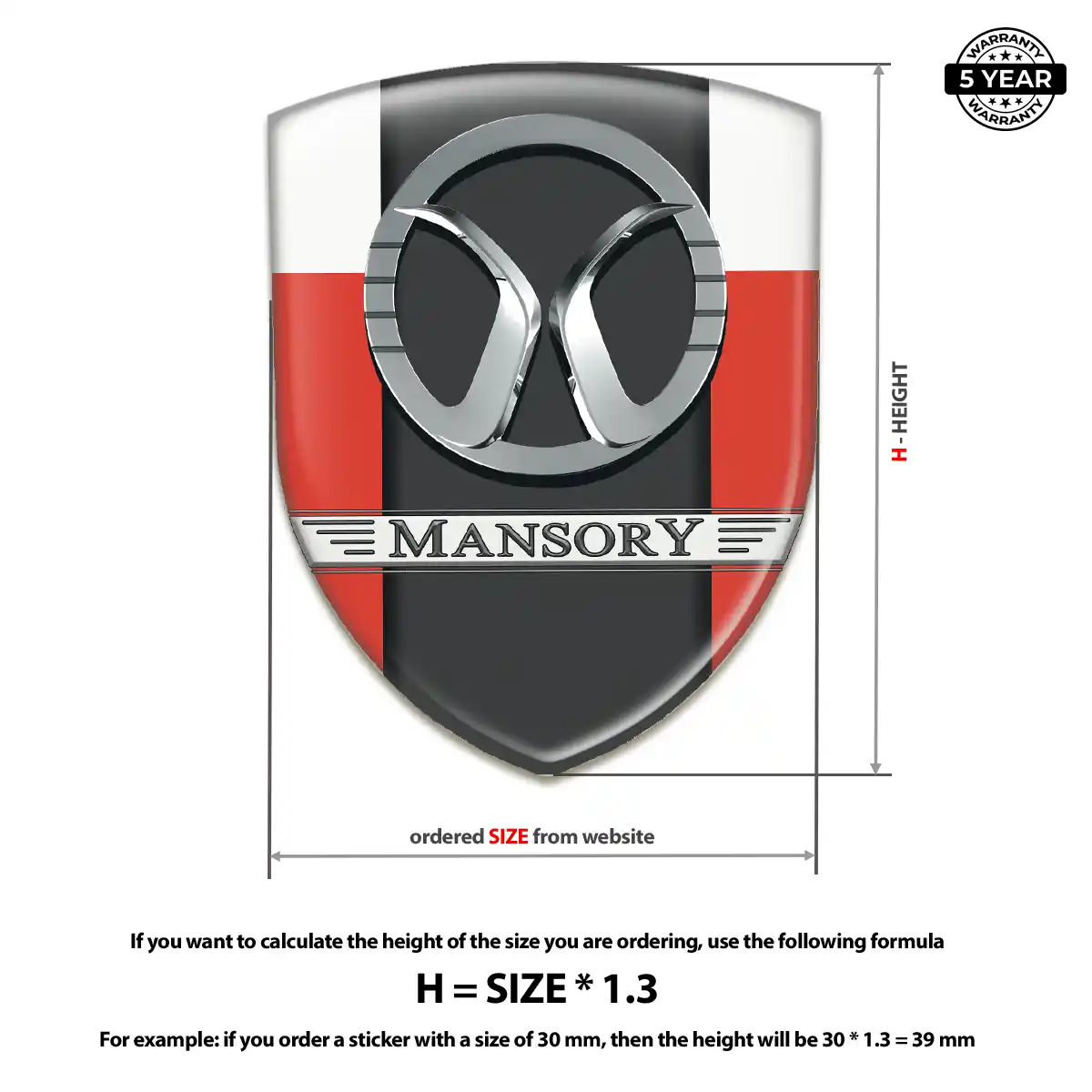 Mansory Logo Badge Prime Quality