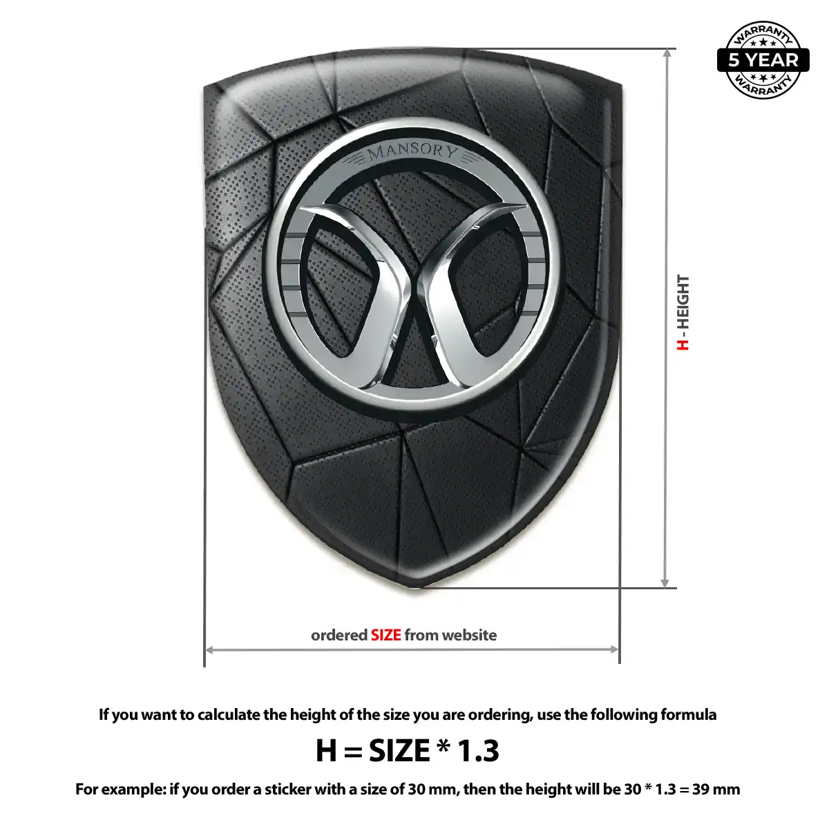Mansory Logo Emblem Resin Luxe