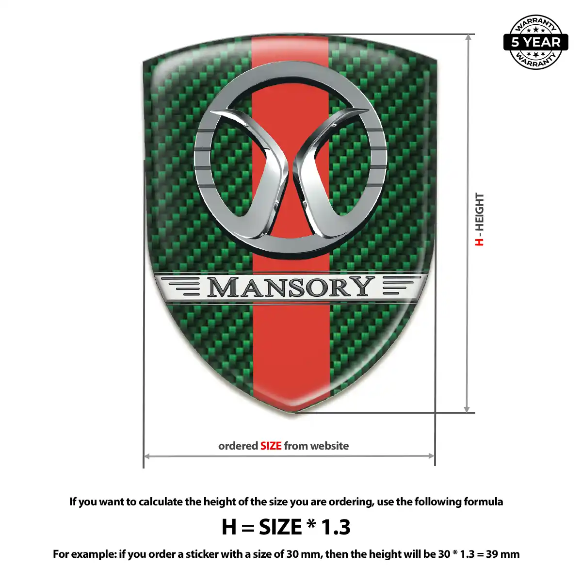 Mansory Logo Sticker Premium Dome