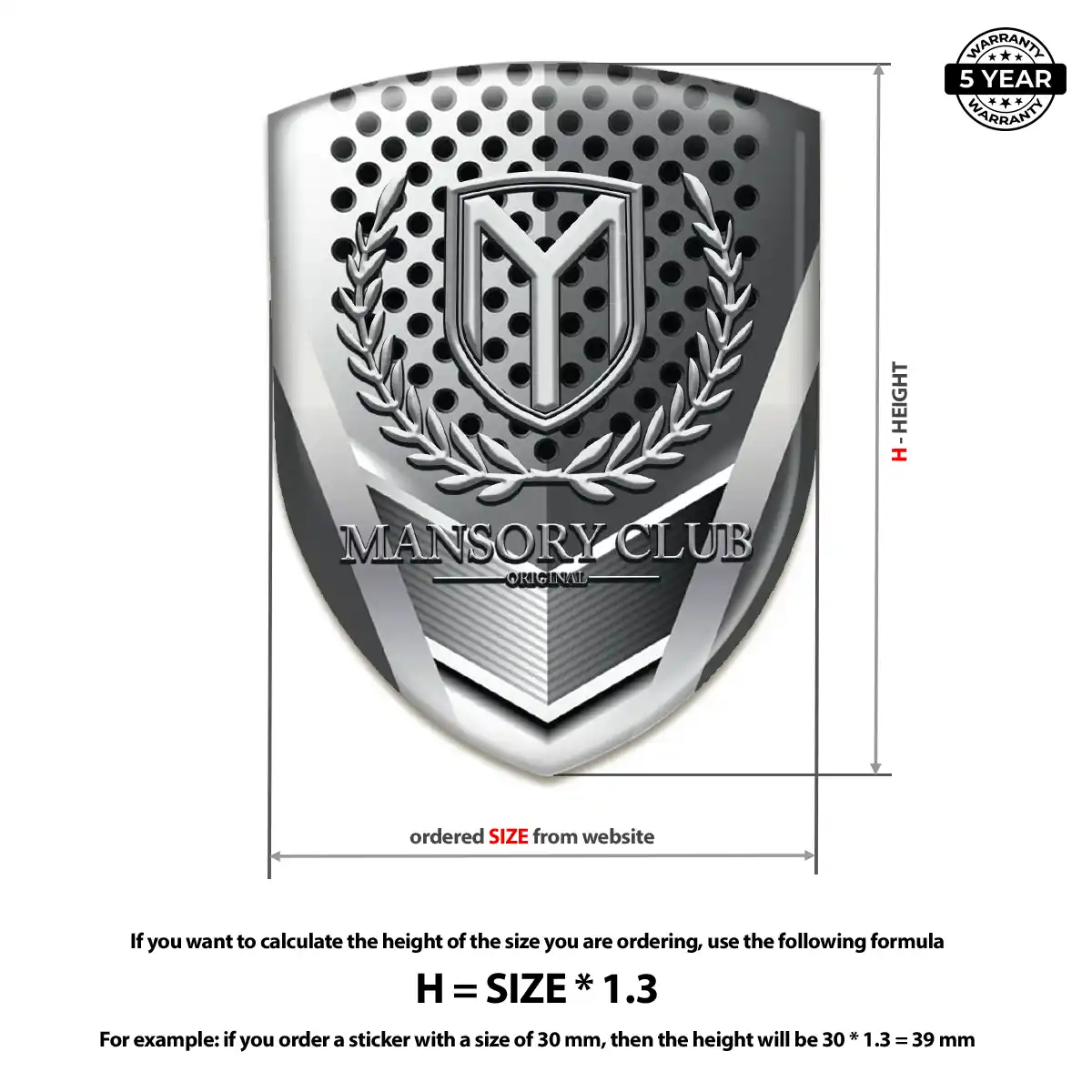 Mansory Logo Sticker Resin Elite