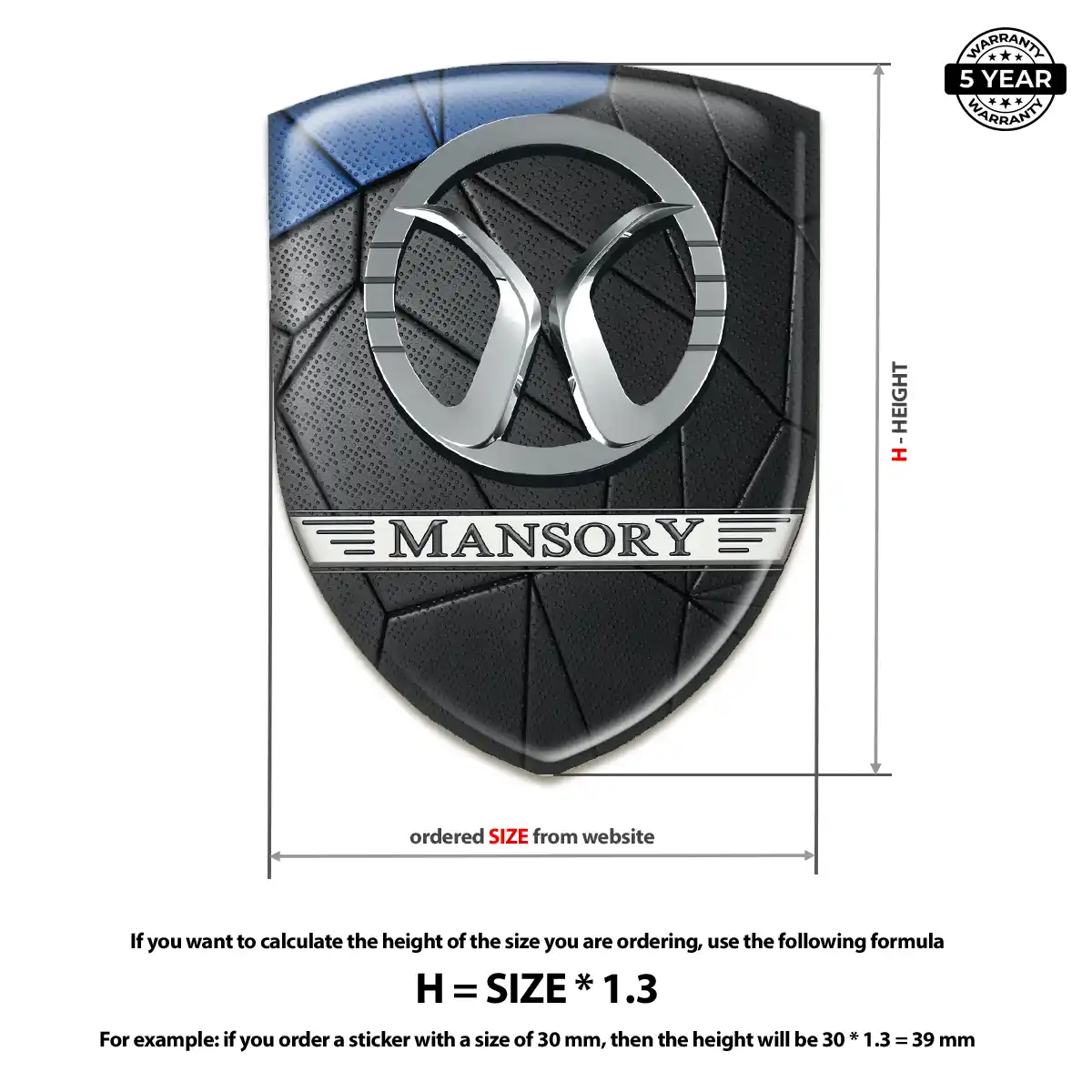 Mansory Logo Sticker Resin Luxe