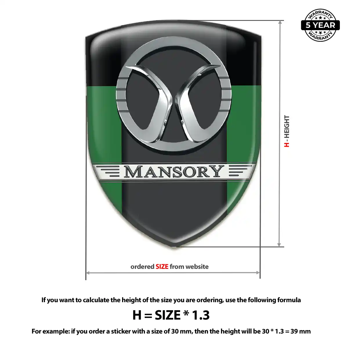 Mansory Polyurethane Domed Sticker Deluxe Edition