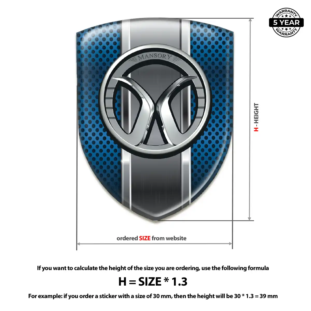 Mansory Polyurethane Domed Sticker Elite Edition