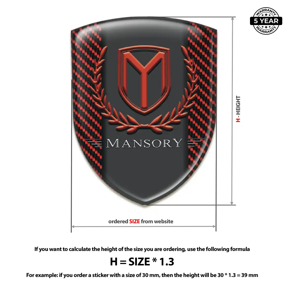 Mansory Polyurethane Domed Sticker Exclusive Series